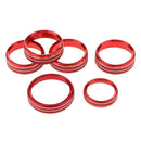 6 Pieces Aluminum Audio A/C Button Cover Decoration Twist Switch Ring Trim for