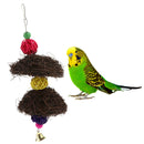 2 x Hanging Parrot Chewing Toys with A Bell - Multicolored Rattan Blocks Tearing