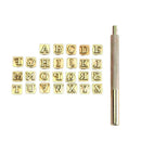 26pcs Wood Leather Punching Stamp Set Carbon Steel Metal Alphabet Stamps