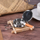 Double layer Round Cigarette Keychain Portable Stainless Steel Pocket Ashtray LJ