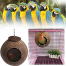 New Natural Coconut Shell Bird Nest House Hut Cage Feeder Pet Parrot Parakeet