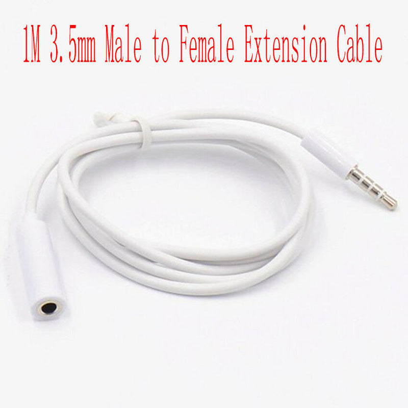 1M 3.5mm Male to Female Jack Stereo Audio AUX Headphone Extension Cable Cord
