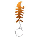 Fishbone Shaped Aluminium Alloy Bottle Opener Anodized Keychains A