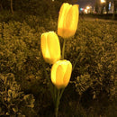 Tulips Flower Solar LED Lawn Lamp Spike Warm Light Outdoor Garden Decor Light