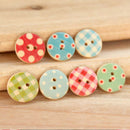 100X Mixed Bulk Round MutilColors Dots Wood Buttons Lots Embellish 15MM
