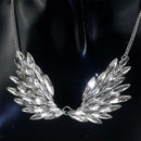 Fashion Large Rhinestone Angel Wing Pendant Statement Necklace Accessories