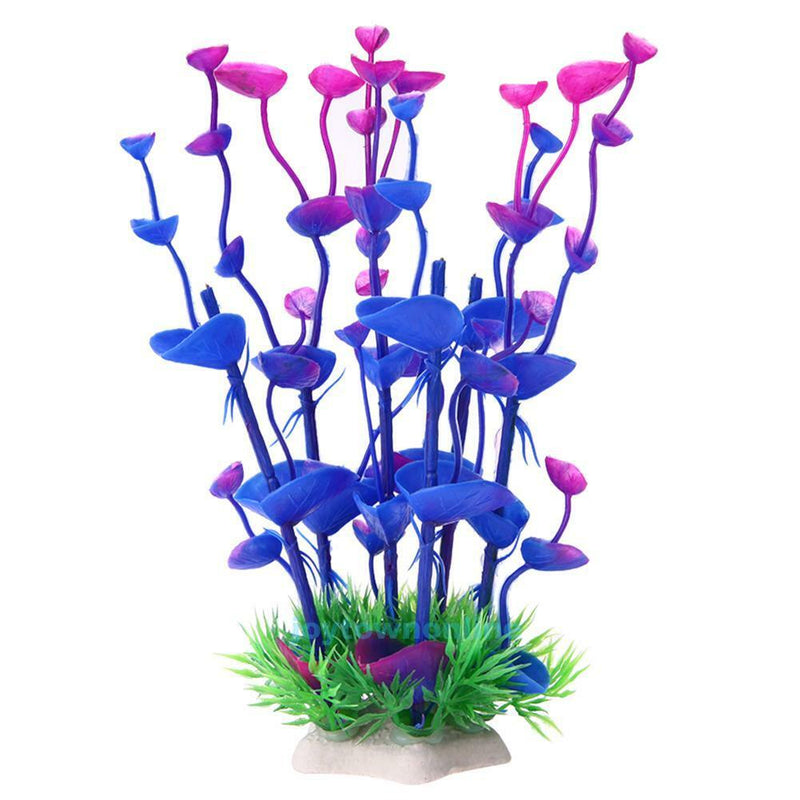 Artificial Plastic Water Plants Grass Fish Tank Aquarium Ornament Decor Purple