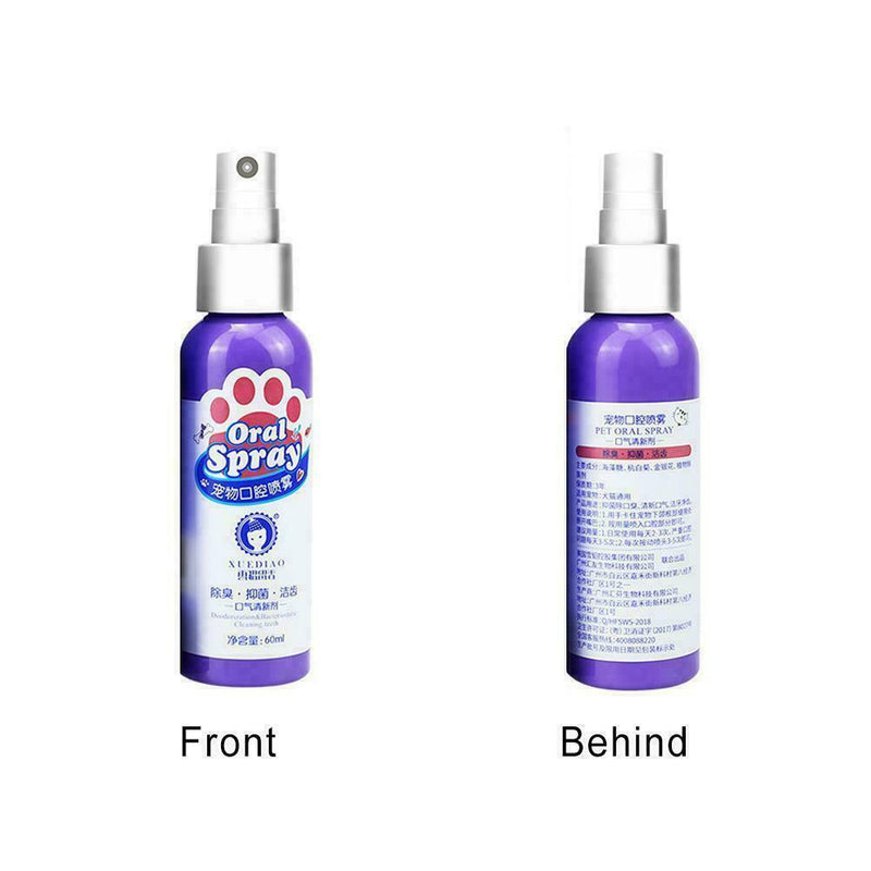Pet Teeth Breath Cleaning Freshener Dog Cat Dental Care Best Spray 60ml Cle P6C3