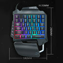 One Hand Gaming Keyboard 35 Keys Wired Rainbow Backlit Half Keyboard, Support
