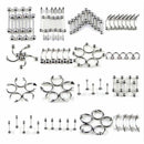 60 Pcs Bulk Lots Eyebrow Jewelry Belly Tongue Bar Ring Elegan