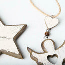 3pcs Christmas Tree Angel Star Hanging Ornaments Wooden Craft Home Decor A