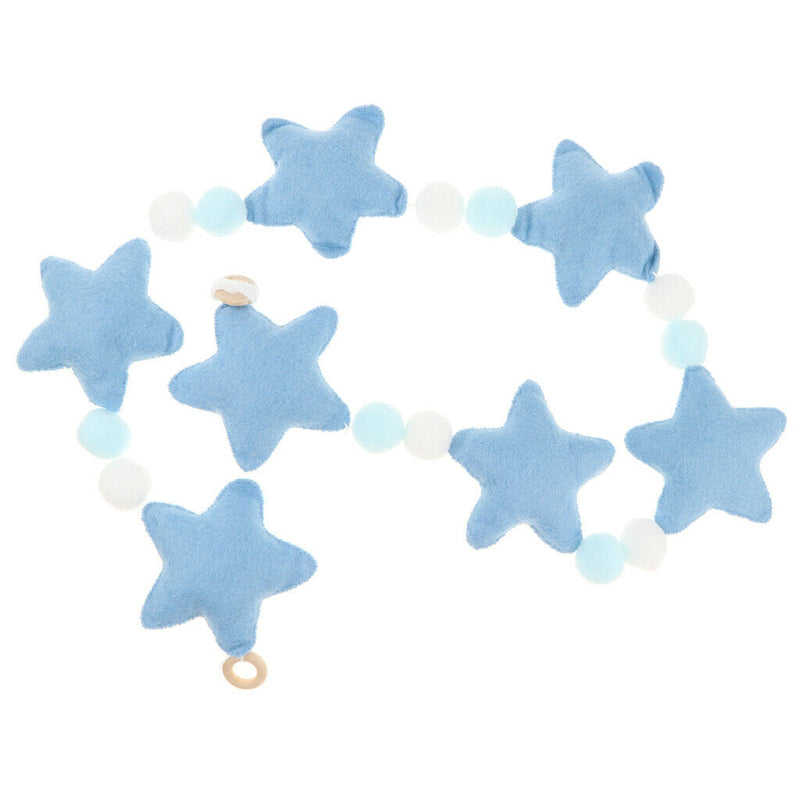 Pompoms Balls Star Garland Wall Hanging Ornament Canopy Crib Tent Decor Blue