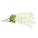 2Pcs Artificial 5-Fork Silk Hanging Plants Lilac Flower Garland Decor White