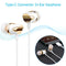 Type-C Connector In-Ear Earphone Support Voice Call w/Mic for iOS Android Phone