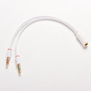 3.5mm Headphone Mic Audio Cable Female to Dual Male Converter Adapter For PC  TE