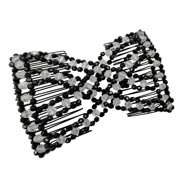 Hair Combs Beads Double Clip Comb Elastic Bun Maker Women DIY Hair Accessory