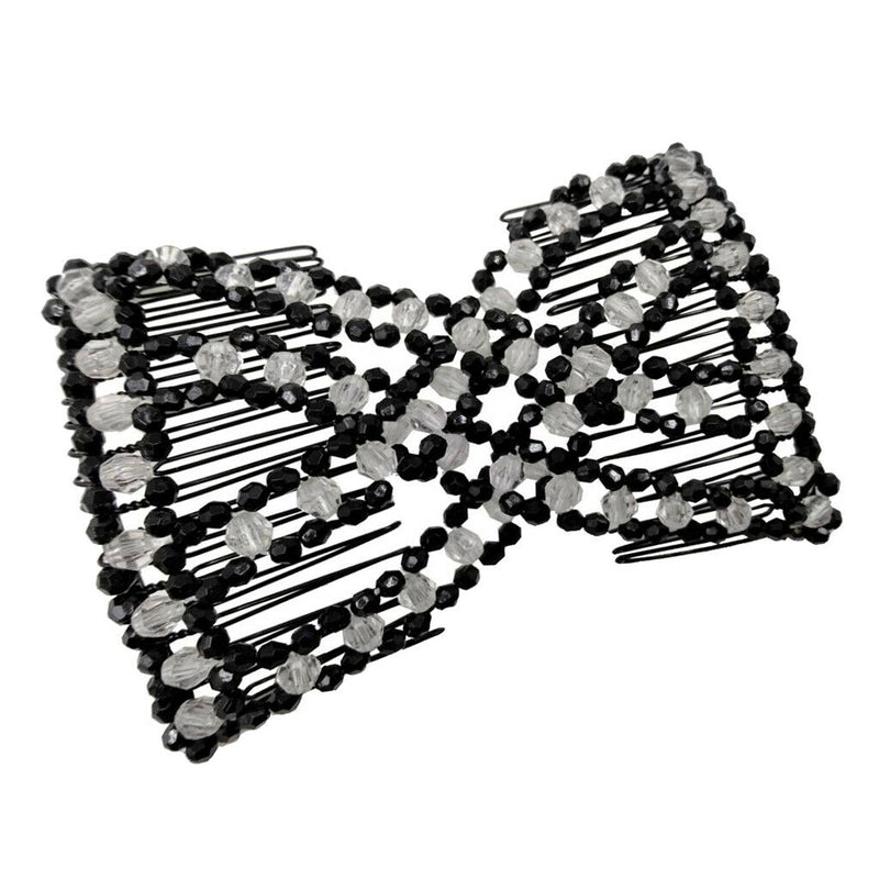 Hair Combs Beads Double Clip Comb Elastic Bun Maker Women DIY Hair Accessory