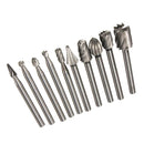 10pcs 3mm Shank Milling Rotary File Burrs Bit Set Wood Carving Rasps Set