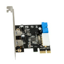 2 Port USB 3.0 PCI-E Expansion Card 19pin Header 4pin IDE Power Connector  BX