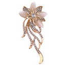 Chic Flower Crystal Enamel Brooch Clothing Pin Suits Dress Banquet Gift A