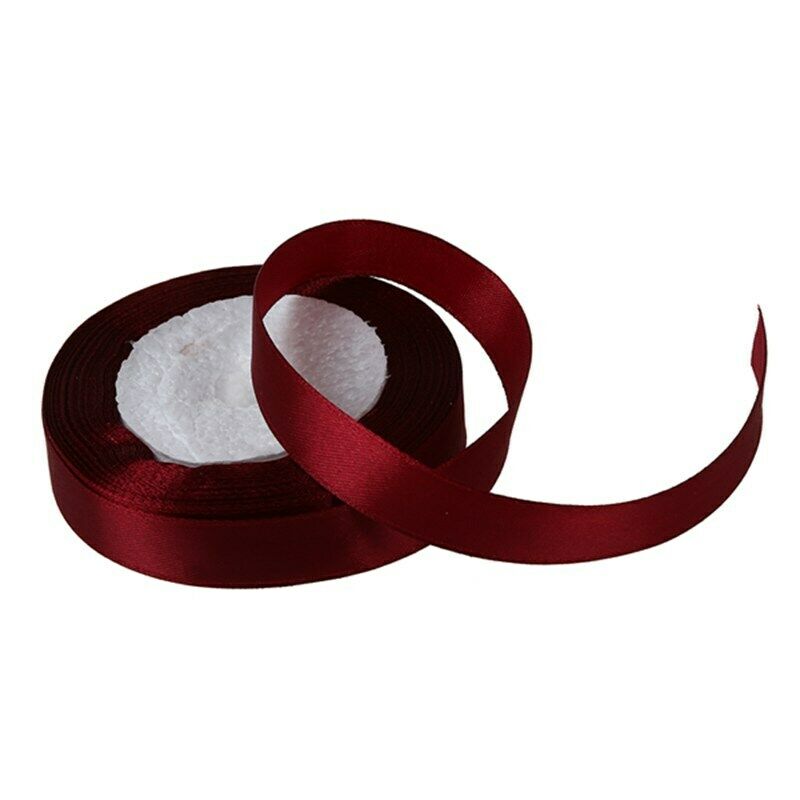 1 roll Silk Satin Ribbon 15mm 22 Meters for Wedding Partyï¼ˆRed wineï¼‰
