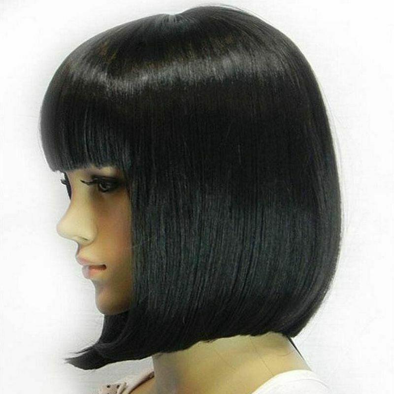 Hair Wig humans natural short Straight Straight Bobo Full Head with Bangs B R3L1