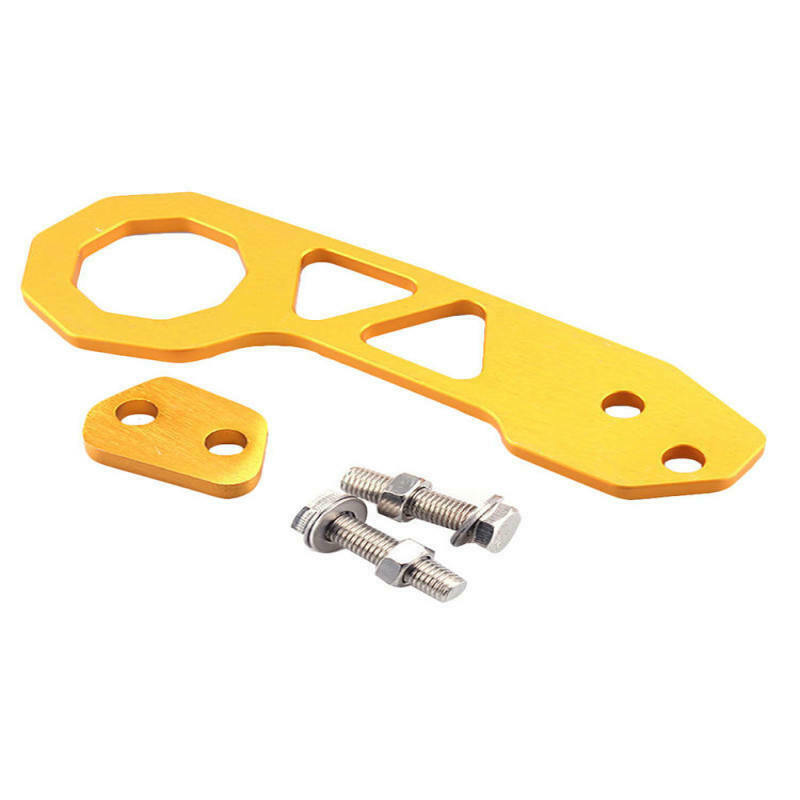 2" Anodized Billet Aluminum Rainbow Rear Bumper Racing Tow Hook CNC Kit Golden d