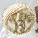 Straw Basket Flower Pot Natural Woven Tote Belly Basket with Handle Folding