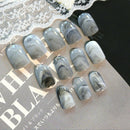 24 pcs Grey Marble fingernail tips Short False Nails Acrylic Full Cover New Hot