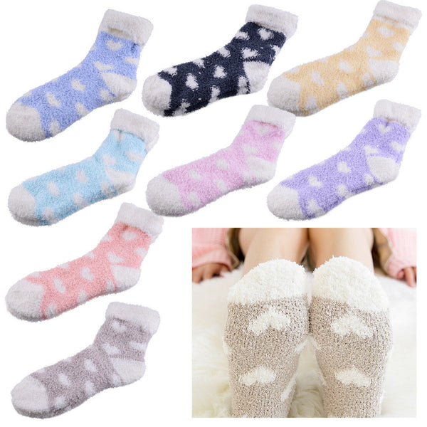8Pairs Fuzzy Candy Color Women Girl Thermal Floor Socks Winter Warm Slipper Sock