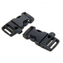 50pcs Buckle Buckle Clip Whistle for Survival Bracelet Para rope 15mm BLACK A9W2