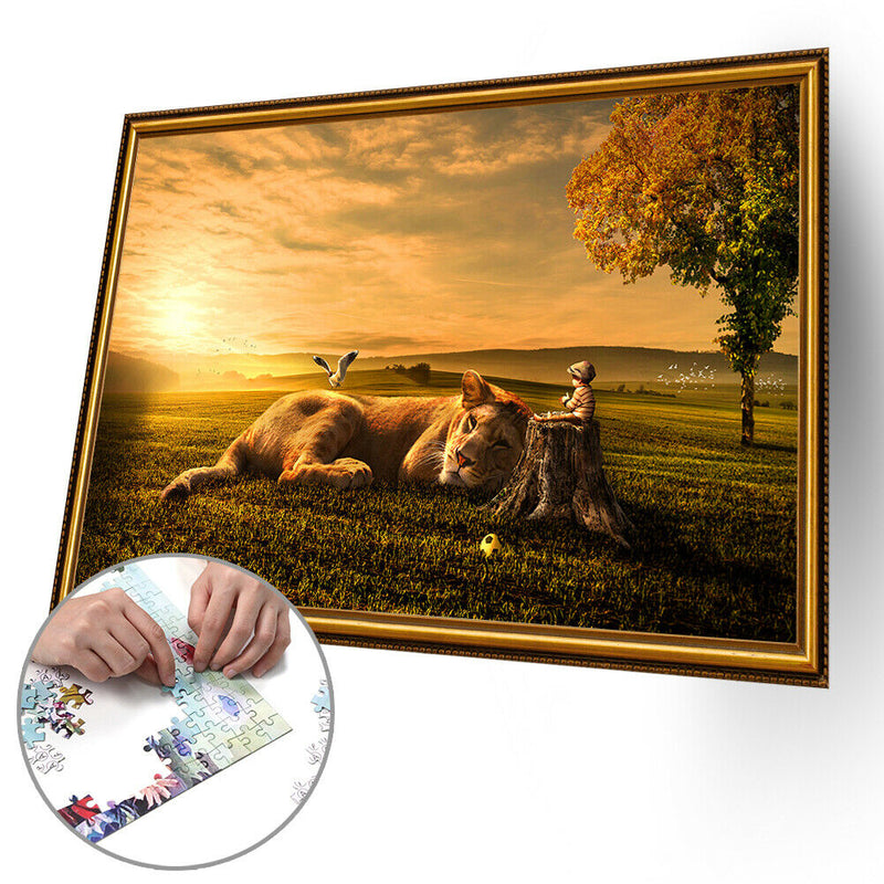 1000pcs DIY Jigsaw Lying Big Lion Puzzle Educational Animal Picture Toys