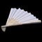 24 pcs/lot White Folding Elegant Silk Hand Fan with Gift bag Wedding & Part Q5Z9