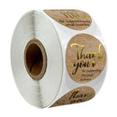 500Pieces Roll Thank You Packaging Sealing Stickers Kraft