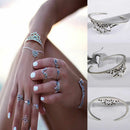Fancy Retro Carved Hollow Out Lotus Shape Open Cuff Bracelet Bangle For women