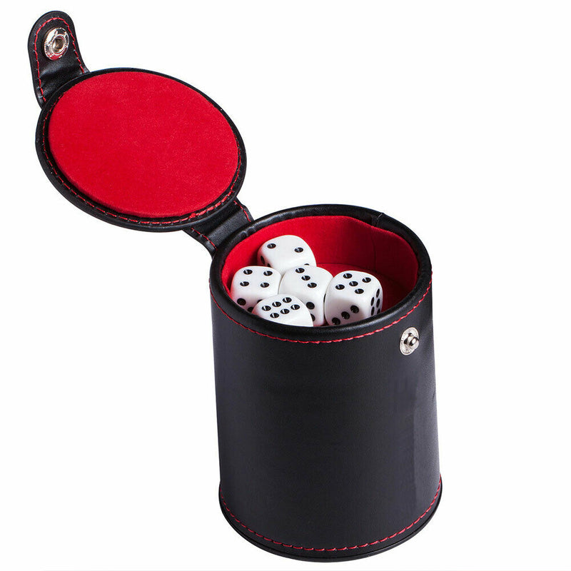 Dice Cup Set With Dices PU Leather Stable Sturdy Comfortable Party Games