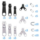 84 X Metal Zip Head Tools Zipper Repair Replacement Accessories For Jeans Coat