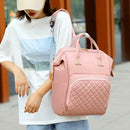 Pure Color Mommy Travel Backpacks Nylon Large Maternity Nappy Bags (Pink) A