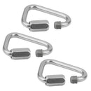 3pcs Stainless Steel Triangle Carabiners 12KN Climbing Arborist Rappelling