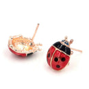 Cute Insert Earrings Exquisite Paint Stud Earrings Red Oil Ladybug Ear Studs SEA