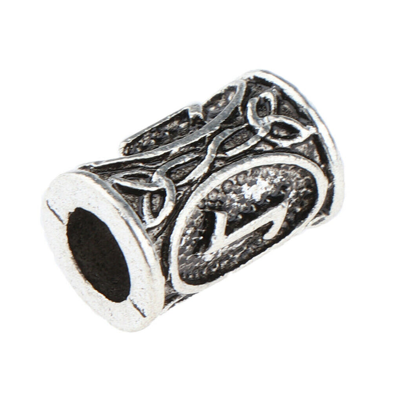 24 Pieces Norse Viking Rune Dreadlocks Beads Metal Hair Beards Pendants Rings