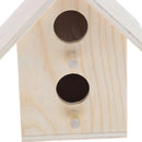 Wooden Bird House Perch Wood Paint Cabin for Indoor Cage Hanging Decoration