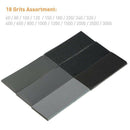 54pcs 60 to 3000 Grit Sandpaper Assortment Wet Dry Sand Paper for Automotiv