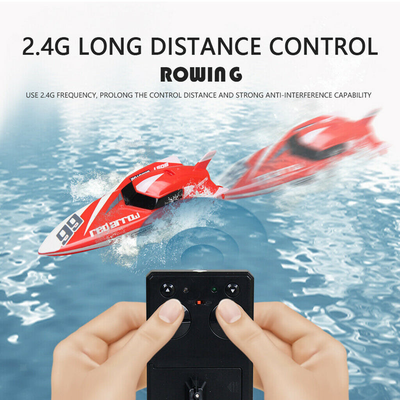 2.4G 4CH Remote Control RC Speed Boat RTR w/ Radio Controller Dual Propeller Red