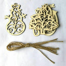 6pcs Christmas Wooden Slices Wood Crafts DIY Accessories Small Pendant for