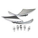 2x Chrome Custom Rearview Side Mirrors For Motorcycle