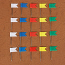 100x 5-Colour Flag Push Pins Office Home School Supplies Cork Board Map Drawing