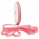 45m Full Reel Cut Lengths Gingham Ribbon Sewing Crafts, 6mm Wide Red