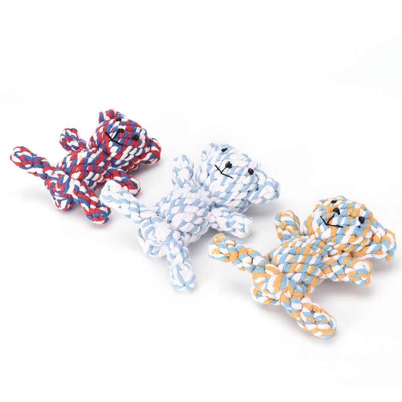 1pc x pet dog durable bear knot for small and large dogs trainging chew toys 3C