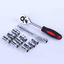 12 Pcs Automobile Motorcycle Car Repair Tool Case Ratchet Wrench K%!